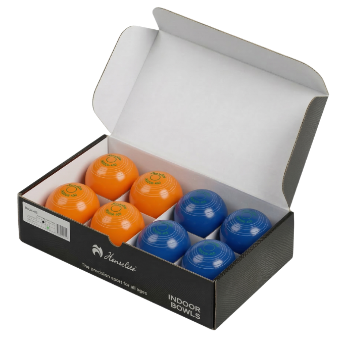 Henselite Indoor Bowls Model 400 Orange & Blue New