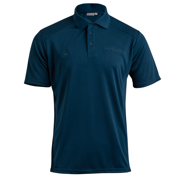Henselite Mens Charcoal Bamboo Polo Arctic Blue Front
