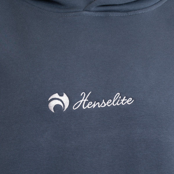 Henselite Oversize Hoodie Unisex Slate Blue Chest Henselite Oversize Hoodie Unisex Slate Blue Chest