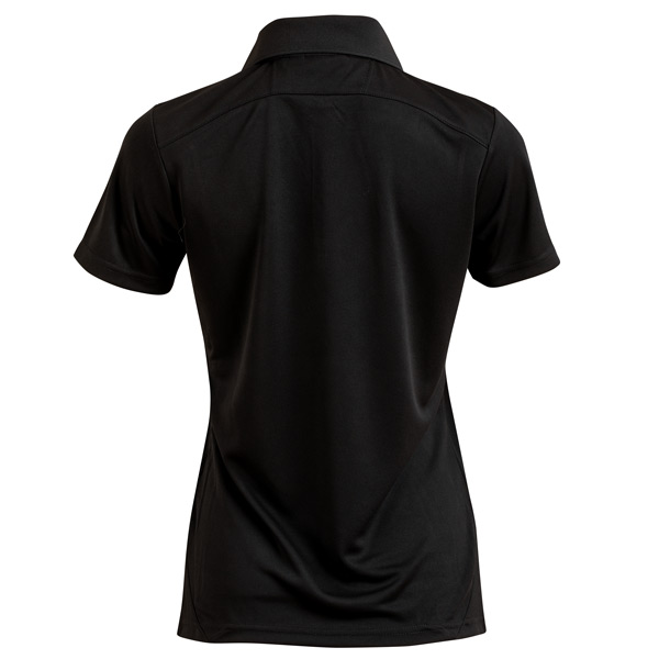 Henselite Womens Charcoal Bamboo Polo Black Back Henselite Womens Charcoal Bamboo Polo Black Back