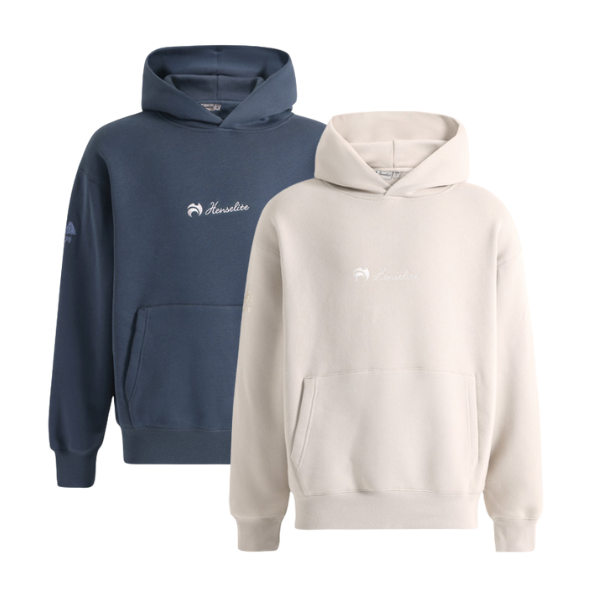 Henselite Hoodie Oversize Unisex Slate and Almond