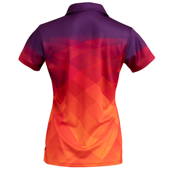Spectrum Womens Polo Purple Orange Back SpectrumWomensPolo_Purple