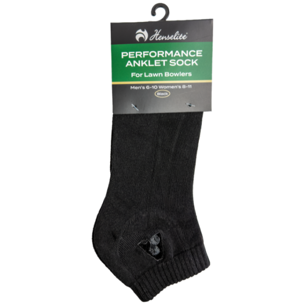 Henselite Performance Anklet Sock Black Front