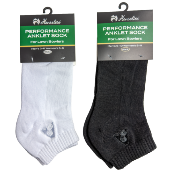 Henselite Performance Anklet Sock Overview Black & White