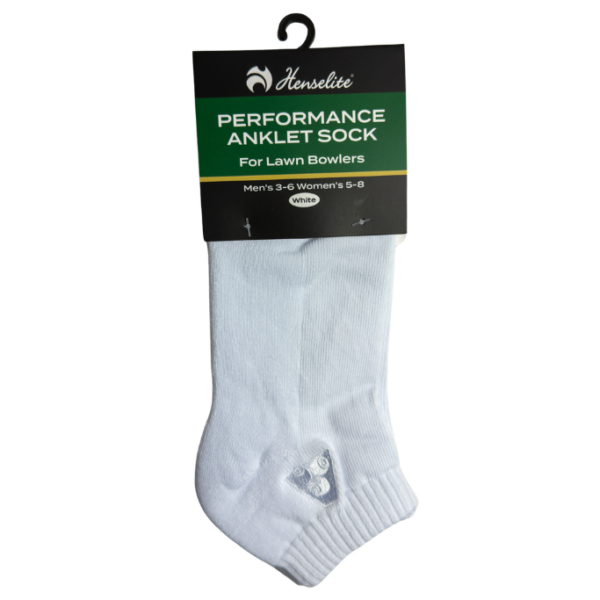 Henselite Performance Anklet Sock White Front