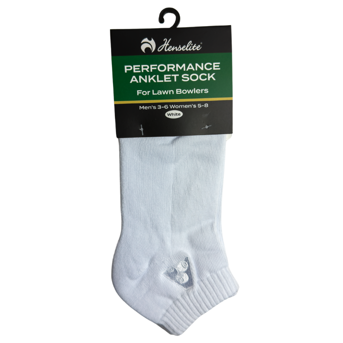 Henselite Performance Anklet Sock White Front