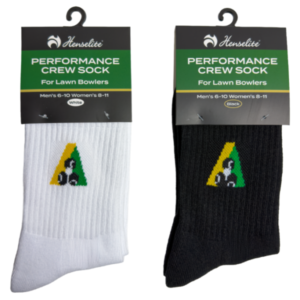 Henselite Performance Crew Socks Overview Black & White